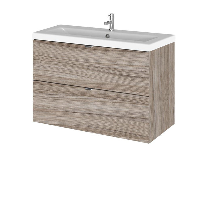 Hudson Reed Fusion Vanity Unit - Wall Hung 2 Drawer Unit with Basin - Unbeatable Bathrooms
