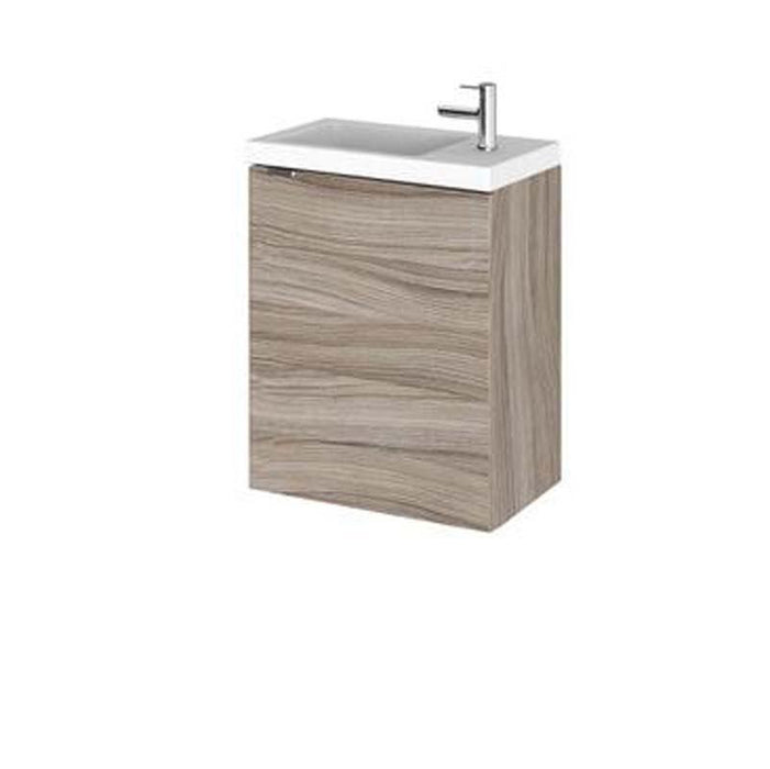 Hudson Reed Fusion 400mm Slimline Vanity Unit - Wall Hung 1 Door Unit with Polymarble Basin - Unbeatable Bathrooms