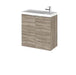 Hudson Reed Fusion 500/600mm Slimline Vanity Unit - Wall Hung 2 Door Unit with Polymarble Basin - Unbeatable Bathrooms
