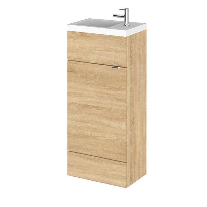 Hudson Reed Fusion Compact Vanity Unit - Floor Standing 1 & 2 Door Units with Polymarble Basin - Unbeatable Bathrooms