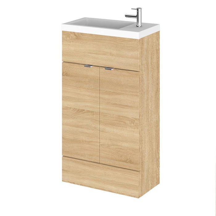 Hudson Reed Fusion Compact Vanity Unit - Floor Standing 1 & 2 Door Units with Polymarble Basin - Unbeatable Bathrooms
