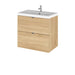 Hudson Reed Fusion Vanity Unit - Wall Hung 2 Drawer Unit with Basin - Unbeatable Bathrooms