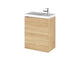 Hudson Reed Fusion 400mm Slimline Vanity Unit - Wall Hung 1 Door Unit with Polymarble Basin - Unbeatable Bathrooms