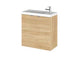 Hudson Reed Fusion 500/600mm Slimline Vanity Unit - Wall Hung 2 Door Unit with Polymarble Basin - Unbeatable Bathrooms