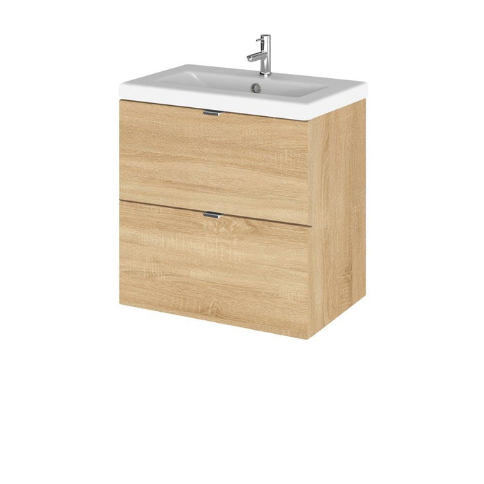 Hudson Reed Fusion Vanity Unit - Wall Hung 2 Drawer Unit with Basin - Unbeatable Bathrooms