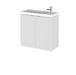 Hudson Reed Fusion 500/600mm Slimline Vanity Unit - Wall Hung 2 Door Unit with Polymarble Basin - Unbeatable Bathrooms