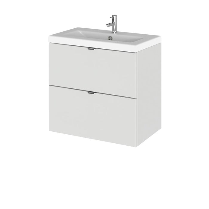Hudson Reed Fusion Vanity Unit - Wall Hung 2 Drawer Unit with Basin - Unbeatable Bathrooms