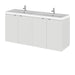 Hudson Reed Fusion 1200mm Double Vanity Unit - Wall Hung 4 Door Unit with Basin - Unbeatable Bathrooms