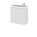 Hudson Reed Fusion 500/600mm Slimline Vanity Unit - Wall Hung 2 Door Unit with Polymarble Basin - Unbeatable Bathrooms