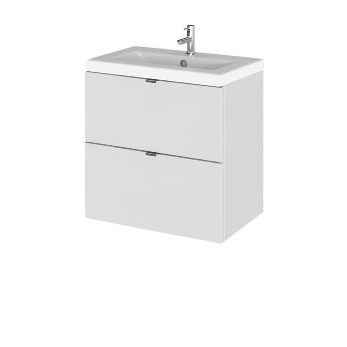Hudson Reed Fusion Vanity Unit - Wall Hung 2 Drawer Unit with Basin - Unbeatable Bathrooms