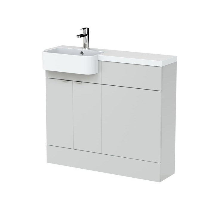 Hudson Reed Fusion 1000/1100mm Vanity Unit Pack - Floor Standing 2 Door Unit with Semi Recessed Basin - Unbeatable Bathrooms