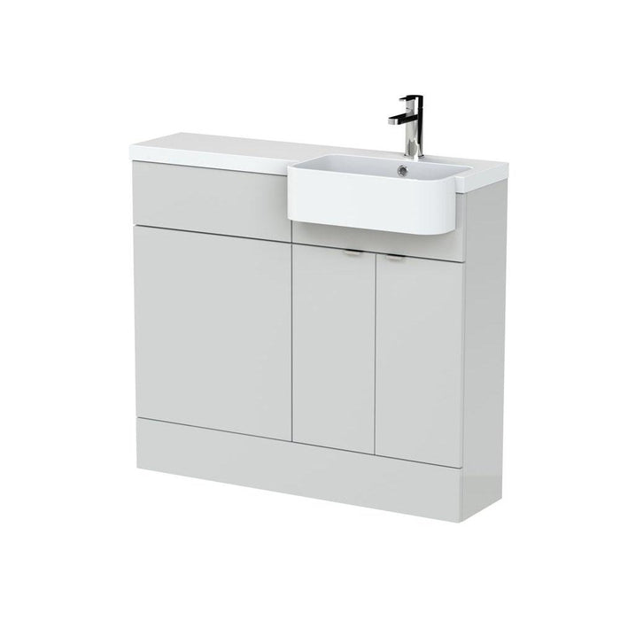 Hudson Reed Fusion 1000/1100mm Vanity Unit Pack - Floor Standing 2 Door Unit with Semi Recessed Basin - Unbeatable Bathrooms
