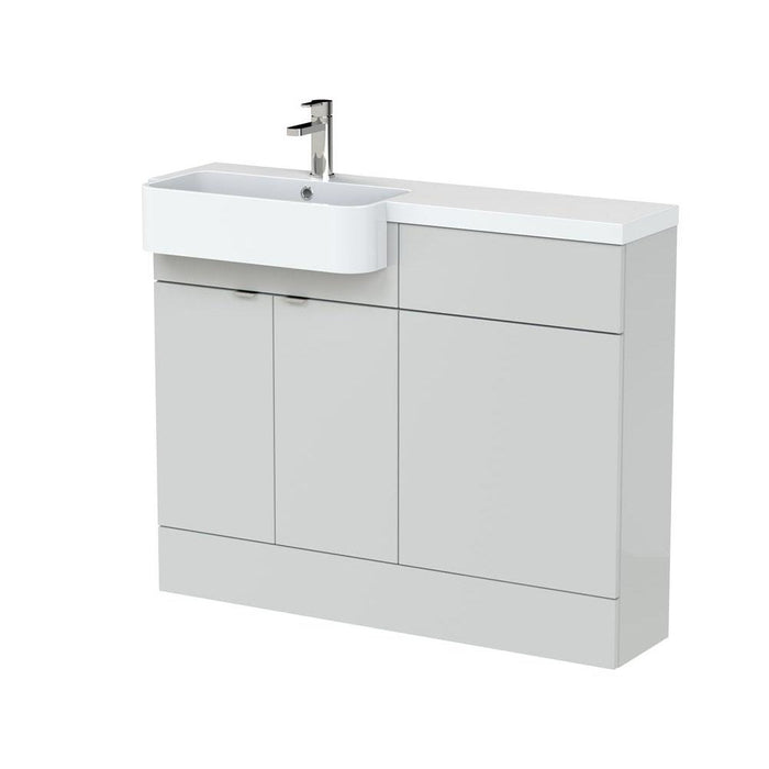 Hudson Reed Fusion 1000/1100mm Vanity Unit Pack - Floor Standing 2 Door Unit with Semi Recessed Basin - Unbeatable Bathrooms