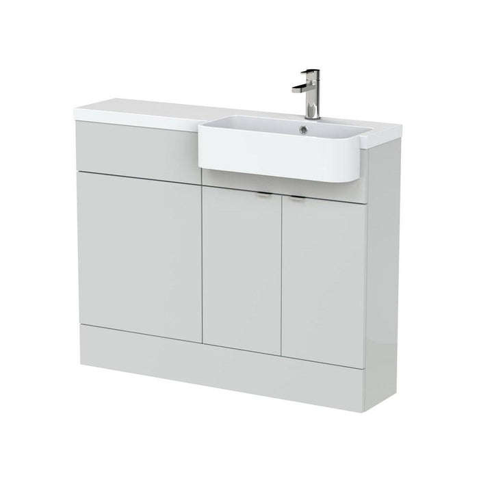 Hudson Reed Fusion 1000/1100mm Vanity Unit Pack - Floor Standing 2 Door Unit with Semi Recessed Basin - Unbeatable Bathrooms