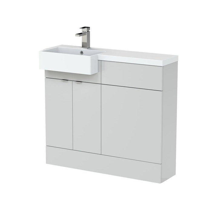 Hudson Reed Fusion 1000/1100mm Vanity Unit Pack - Floor Standing 2 Door Unit with Semi Recessed Basin - Unbeatable Bathrooms