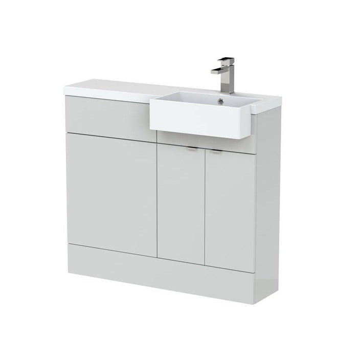 Hudson Reed Fusion 1000/1100mm Vanity Unit Pack - Floor Standing 2 Door Unit with Semi Recessed Basin - Unbeatable Bathrooms