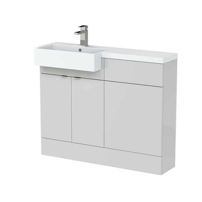 Hudson Reed Fusion 1000/1100mm Vanity Unit Pack - Floor Standing 2 Door Unit with Semi Recessed Basin - Unbeatable Bathrooms