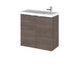 Hudson Reed Fusion 500/600mm Slimline Vanity Unit - Wall Hung 2 Door Unit with Polymarble Basin - Unbeatable Bathrooms