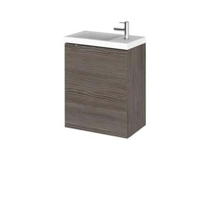 Hudson Reed Fusion 400mm Slimline Vanity Unit - Wall Hung 1 Door Unit with Polymarble Basin - Unbeatable Bathrooms
