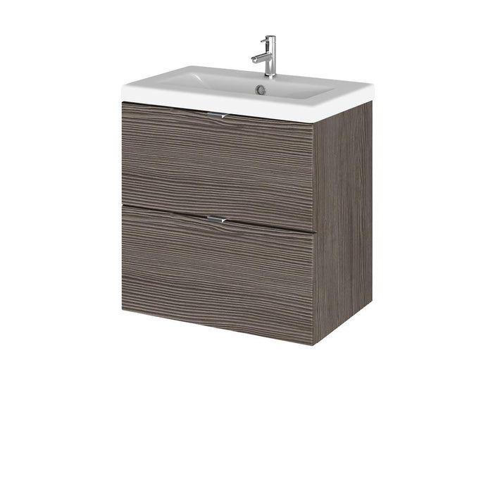Hudson Reed Fusion Vanity Unit - Wall Hung 2 Drawer Unit with Basin - Unbeatable Bathrooms
