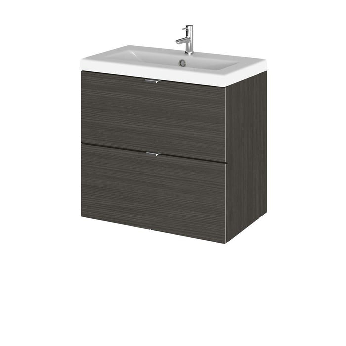 Hudson Reed Fusion Vanity Unit - Wall Hung 2 Drawer Unit with Basin - Unbeatable Bathrooms