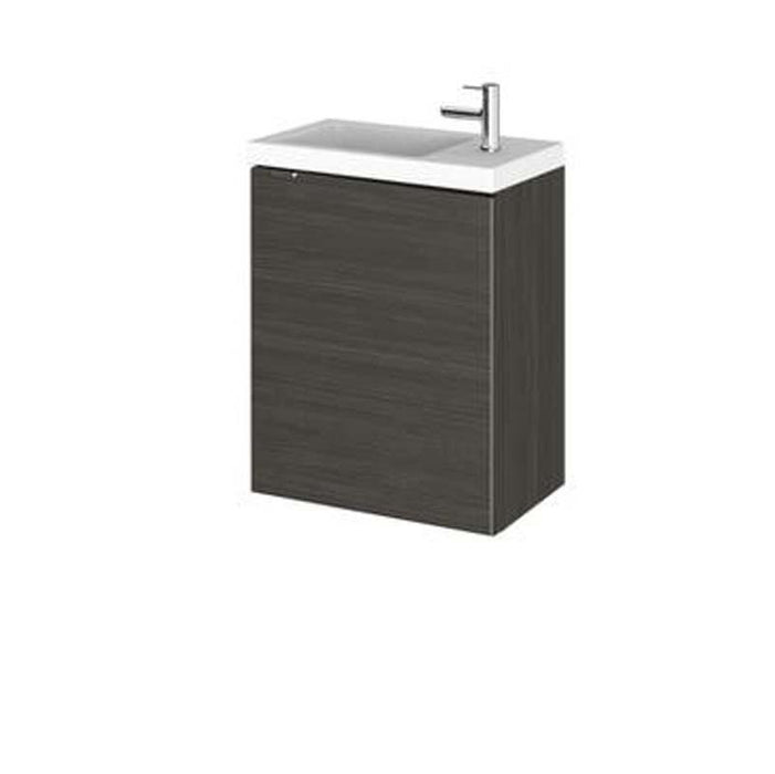 Hudson Reed Fusion 400mm Slimline Vanity Unit - Wall Hung 1 Door Unit with Polymarble Basin - Unbeatable Bathrooms