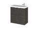 Hudson Reed Fusion 500/600mm Slimline Vanity Unit - Wall Hung 2 Door Unit with Polymarble Basin - Unbeatable Bathrooms