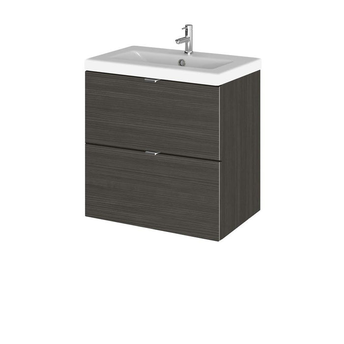 Hudson Reed Fusion Vanity Unit - Wall Hung 2 Drawer Unit with Basin - Unbeatable Bathrooms