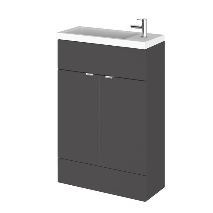 Hudson Reed Fusion Compact Vanity Unit - Floor Standing 1 & 2 Door Units with Polymarble Basin - Unbeatable Bathrooms