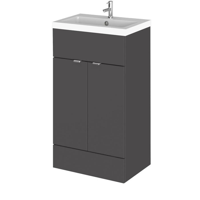 Hudson Reed Fusion Vanity Unit - Floor Standing 1 & 2 Door Units with Polymarble Basin - Unbeatable Bathrooms