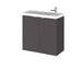 Hudson Reed Fusion 500/600mm Slimline Vanity Unit - Wall Hung 2 Door Unit with Polymarble Basin - Unbeatable Bathrooms