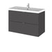 Hudson Reed Fusion Vanity Unit - Wall Hung 2 Drawer Unit with Basin - Unbeatable Bathrooms
