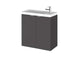 Hudson Reed Fusion 500/600mm Slimline Vanity Unit - Wall Hung 2 Door Unit with Polymarble Basin - Unbeatable Bathrooms