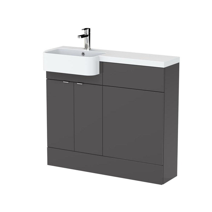 Hudson Reed Fusion 1000/1100mm Vanity Unit Pack - Floor Standing 2 Door Unit with Semi Recessed Basin - Unbeatable Bathrooms