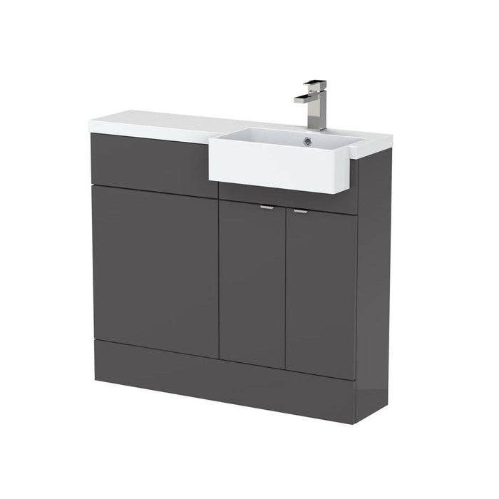 Hudson Reed Fusion 1000/1100mm Vanity Unit Pack - Floor Standing 2 Door Unit with Semi Recessed Basin - Unbeatable Bathrooms