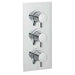 Vado Celsius Square Two Outlet Three Handle Wall Mounted Thermostatic Shower Valve - Unbeatable Bathrooms