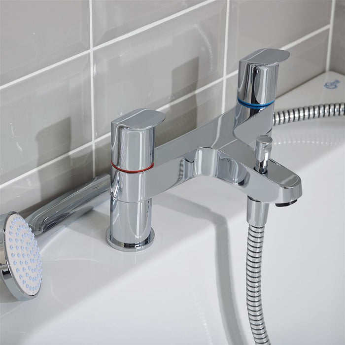 Ideal Standard Ceraflex two taphole deck mounted dual control bath shower mixer - Unbeatable Bathrooms
