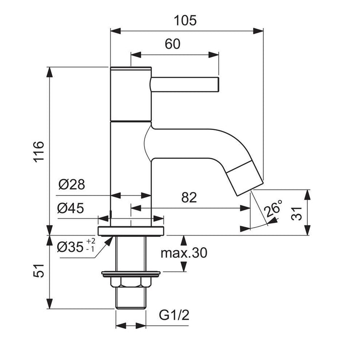 Ideal Standard Ceraline basin pillar taps - Unbeatable Bathrooms