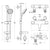 Ideal Standard Ceratherm 100 Exposed thermostatic bath shower mixer pack with rim mounting legs and Idealrain M3 kit - Unbeatable Bathrooms