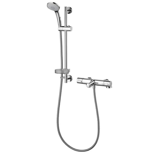 Ideal Standard Ceratherm 100 Exposed thermostatic bath shower mixer pack with rim mounting legs and Idealrain M3 kit - Unbeatable Bathrooms