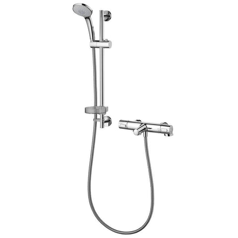 Ideal Standard Ceratherm 100 Exposed thermostatic bath shower mixer pack with rim mounting legs and Idealrain M3 kit - Unbeatable Bathrooms