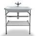 Clearwater Large Roll Top White Basin with Stainless Steel Stand - Unbeatable Bathrooms