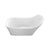 Clearwater Nebbia 1600 x 800mm White Natural Stone Freestanding Slipper Bath - Unbeatable Bathrooms