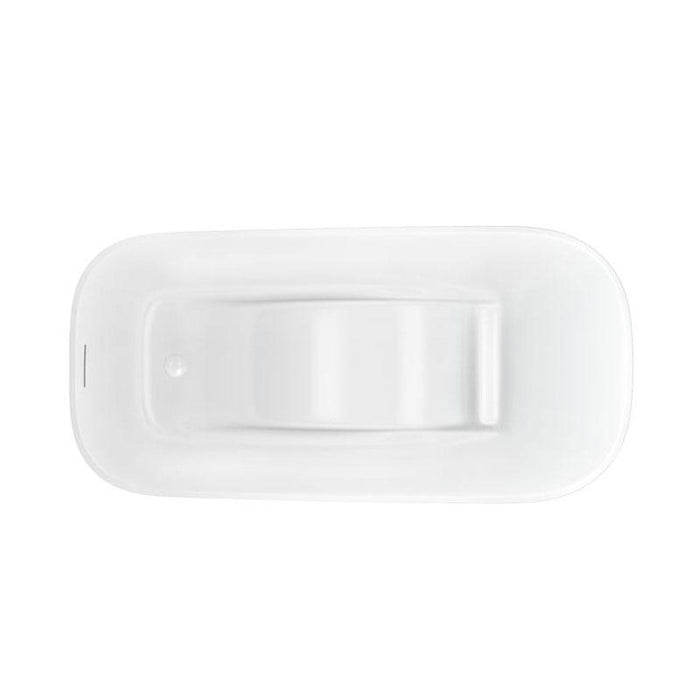 Clearwater Nebbia 1600 x 800mm White Natural Stone Freestanding Slipper Bath - Unbeatable Bathrooms