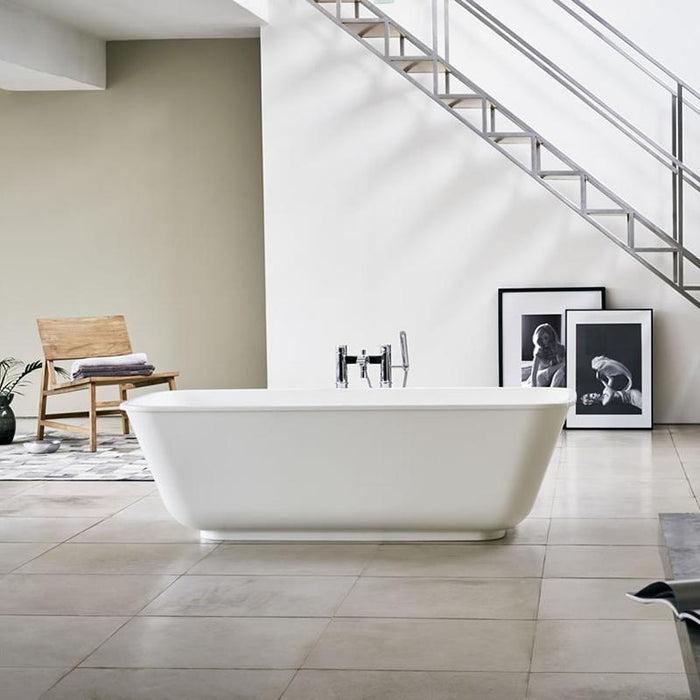 Clearwater Nuvola 1700 x 750mm Freestanding Clear Stone White Bath - Unbeatable Bathrooms