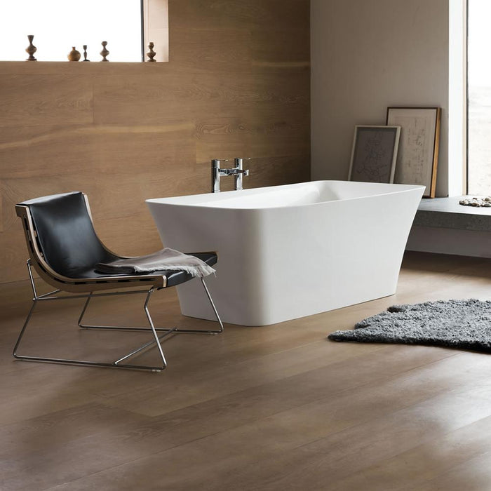 Clearwater Palermo Petite 1524 x 750mm Freestanding Clear Stone White Bath - Unbeatable Bathrooms
