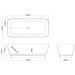Clearwater Vicenza Grande 1800 x 800mm Clear Stone White Freestanding Bath - Unbeatable Bathrooms