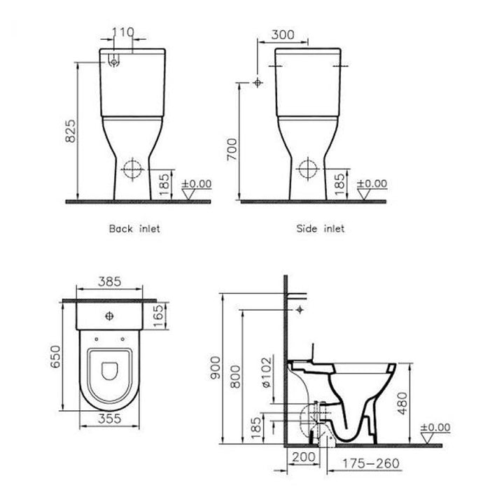 Vitra S50 Comfort Height Close Coupled Toilet (Closed Back) - Unbeatable Bathrooms
