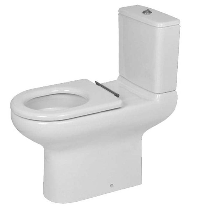RAK Ceramics Compact, Special Needs, 45cm High, Rimless, Close Coupled, Open Back Toilet (No Seat) - Unbeatable Bathrooms