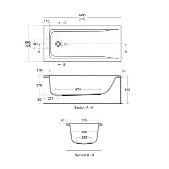 Ideal Standard Concept 150 x 70cm Bath - Unbeatable Bathrooms